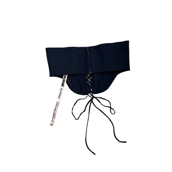 House of CB London Corset Lace Up Zip Back Stretch Navy Women's Size Large - Picture 4 of 9